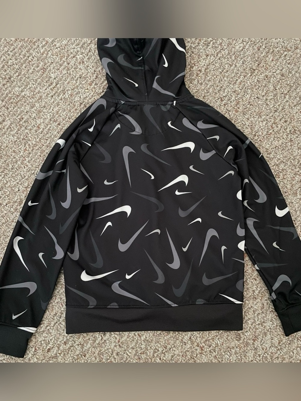 Nike Kids Black & Lime Green Swoosh Hoodie with Gray & Black Joggers - Picture 13 of 16